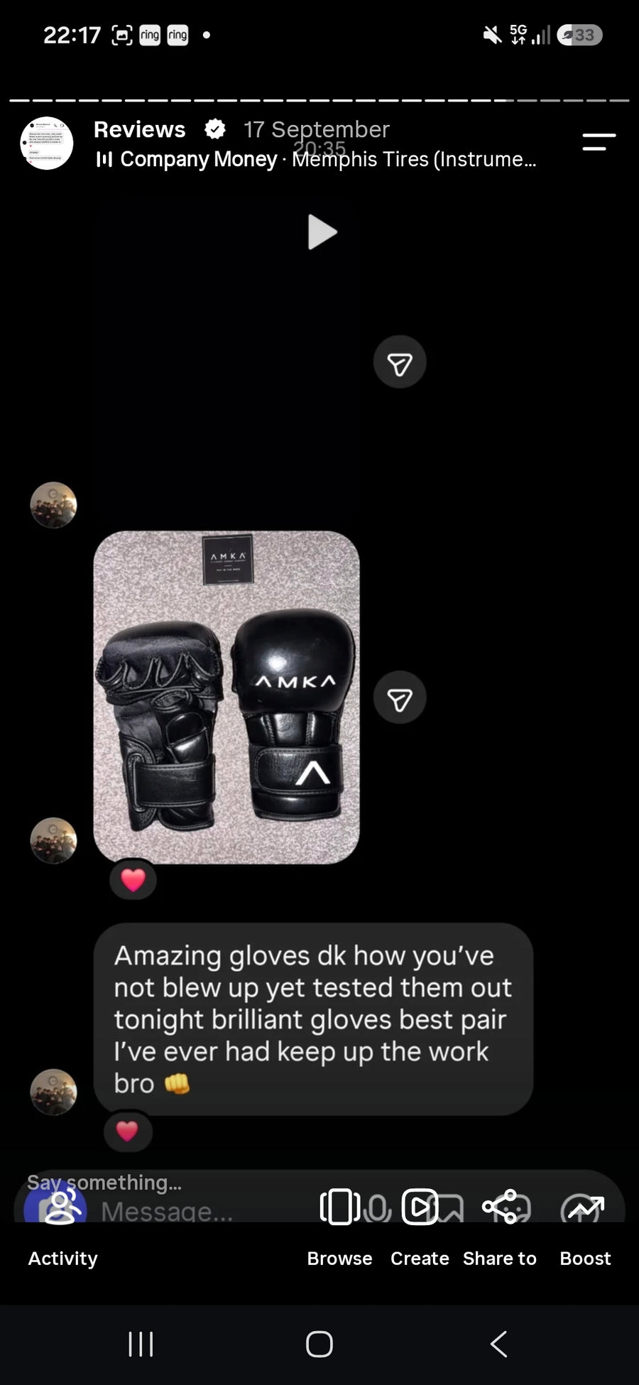 Customer message review